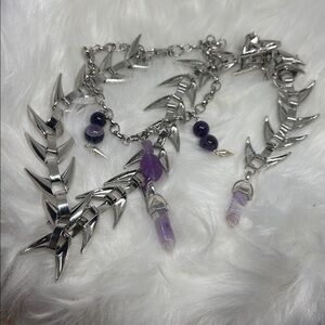 Vertebral Spike Amethyst Choker or Waist Chain